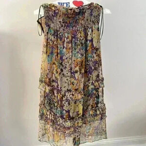 ABS silk chiffon multi color dress